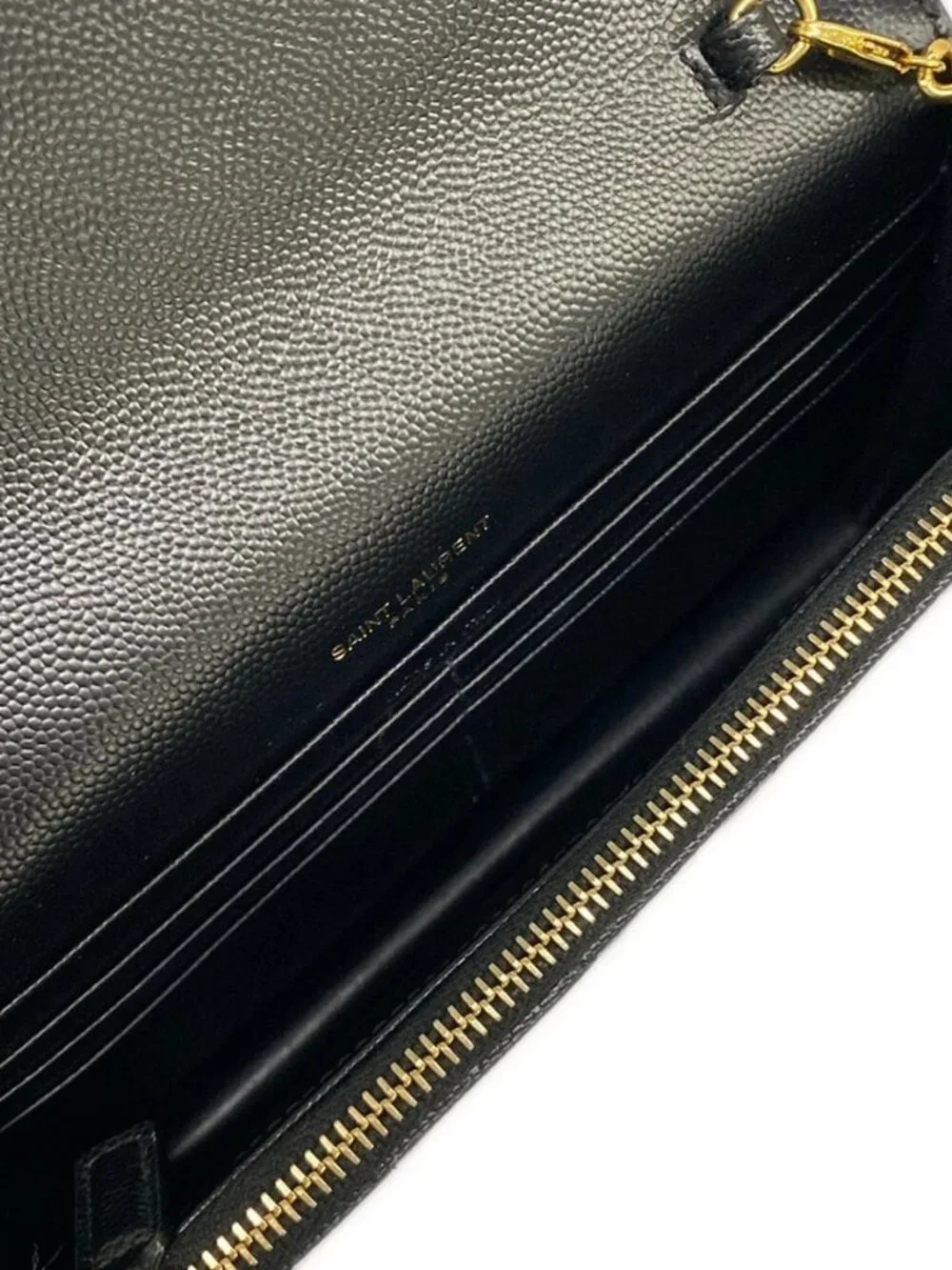 SAINT LAURENT PARIS Monogram Saint Laurent Envelope 393953 Black Leather - Picture 4 of 12